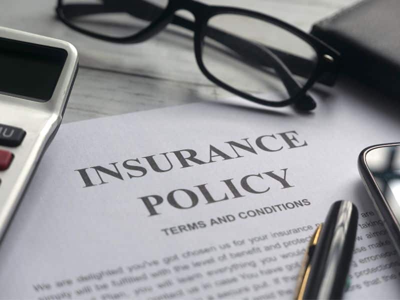 Photo of an insurance policy